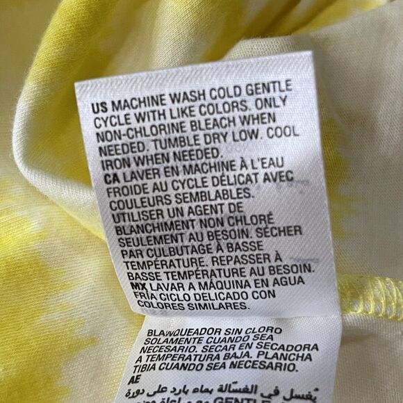 INC Earth Small Top Long Sleeve Stretch Tie-Dye Crew Neck Cutout Shoulder Yellow - Picture 8 of 8